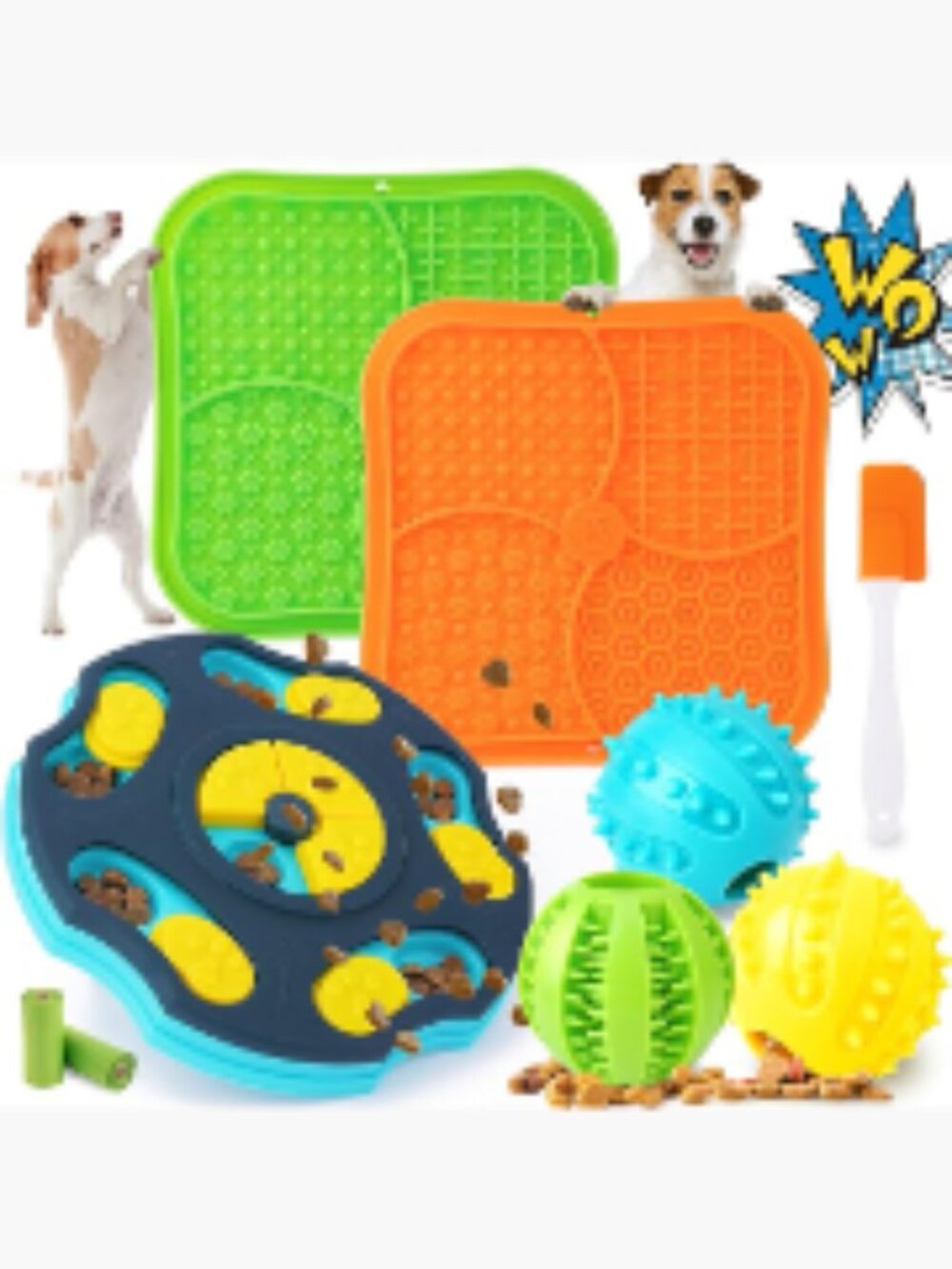 9-Pack Dog Puzzle Toy Set - Treat Dispensing & Lick Mat for Small Medium Dogs